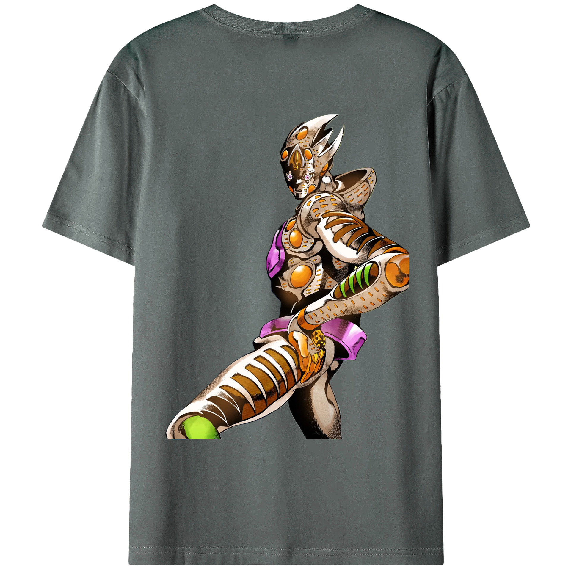 （画像用） ジョジョの奇妙な冒険 ジョルノ?ジョバァーナ JoJo's Bizarre Adventure Giorno Giovanna 綿100％ メンズ半袖Tシャツ（バックプリント） 通気性